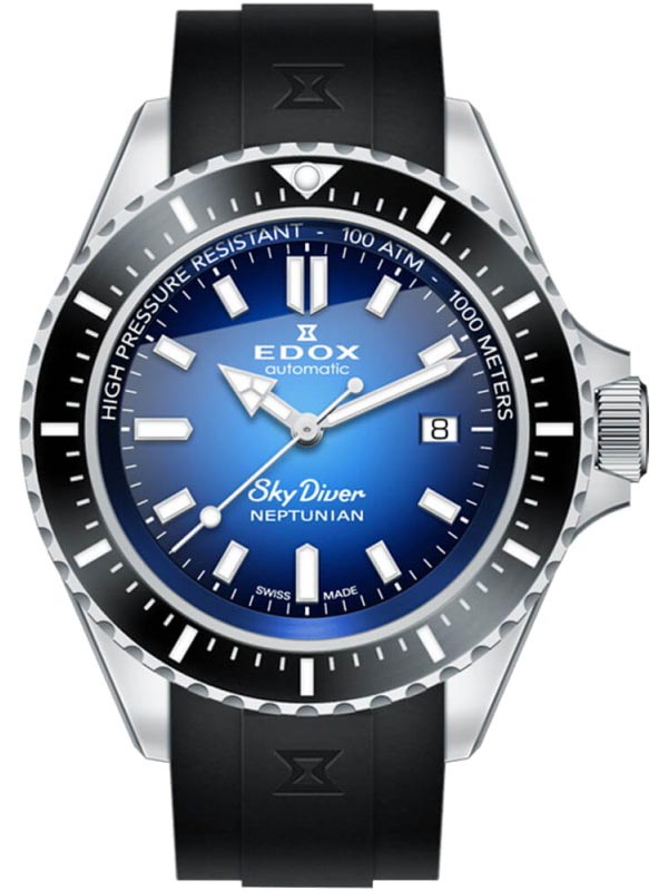 Edox 80120 3NCA BUIDN Skydiver Neptunian