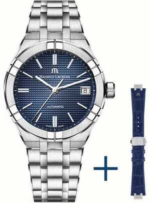 Maurice Lacroix AI6007-SS002-430-2 + рем кожа синий