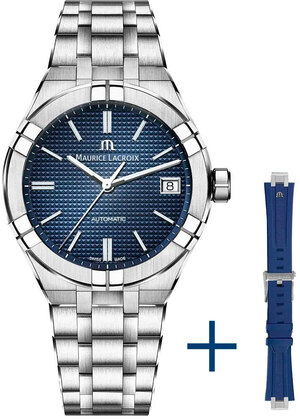 Maurice Lacroix AI6007-SS00F-430-C + рем каучук синий