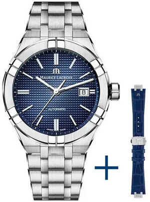 Maurice Lacroix AI6008-SS002-430-2 + рем кожа синий
