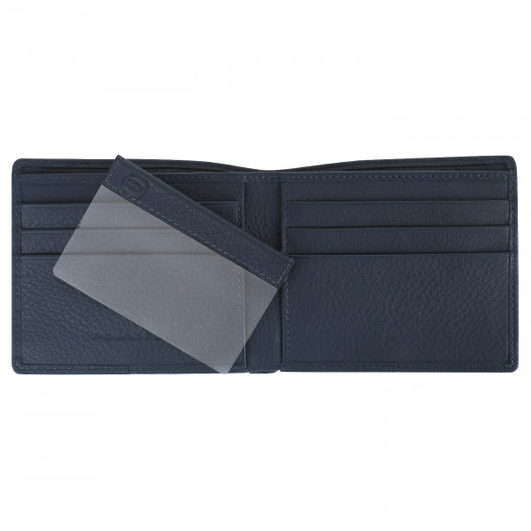 Piquadro AKRON/Blue  Портмоне гориз. с отдел. для док. с RFID защитой (11x9x1,5)