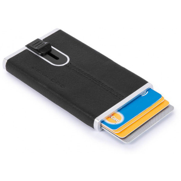 Piquadro BK SQUARE/Black  Кредитница с выдвижным механизмом с RFID защитой (6,2x10,5x1,2)