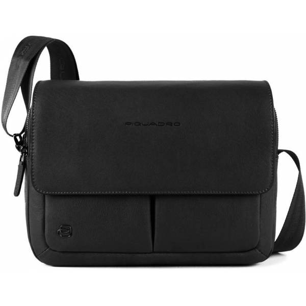 Piquadro BK SQUARE/Black  Сумка наплечная с отдел. д/iPad (27,5x21x9,5)