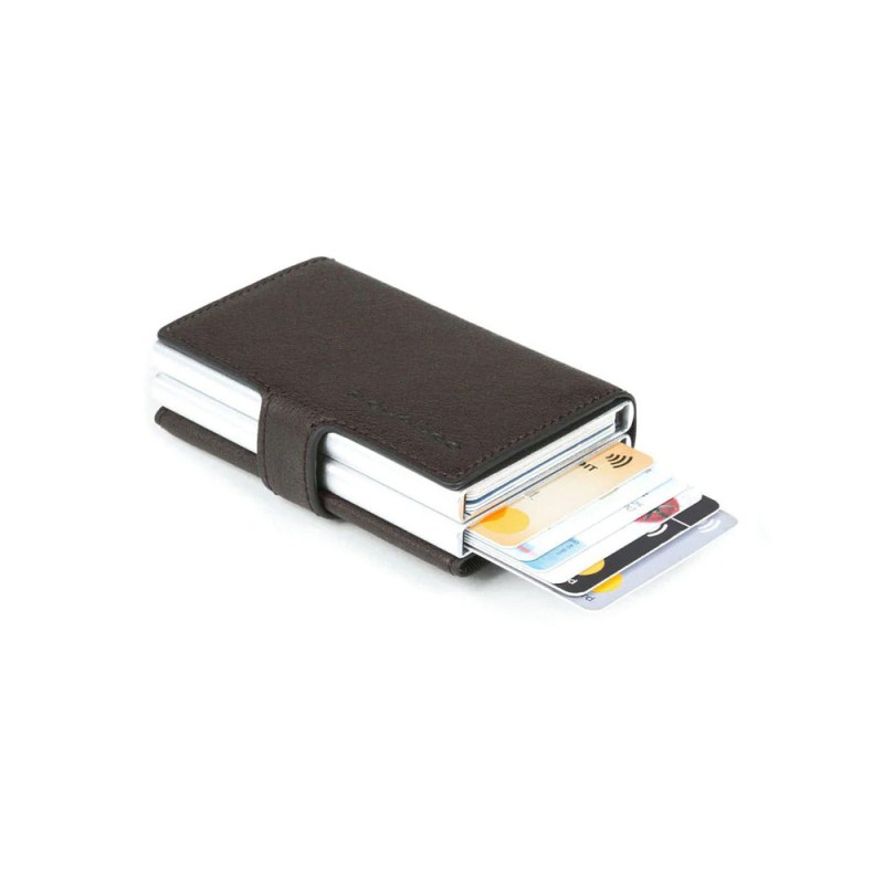 Piquadro BK SQUARE/D.Brown  Кредитница-портмоне с выдвижным механизмом с RFID защитой (6,5x10,5x2,5)