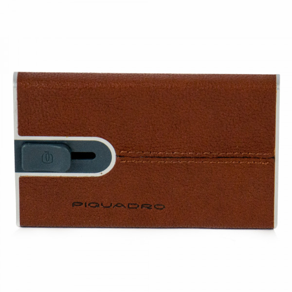 Piquadro BK SQUARE/Tobacco  Кредитница с выдвижным механизмом с RFID защитой (6,2x10,5x1,2)