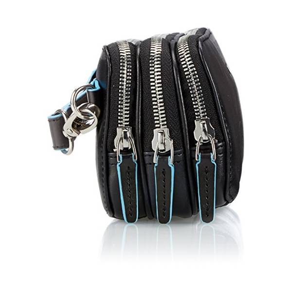 Piquadro BL SQUARE/Black  Сумочка на 3 отдел. с молнией на ремне (19,5x10x6,5)