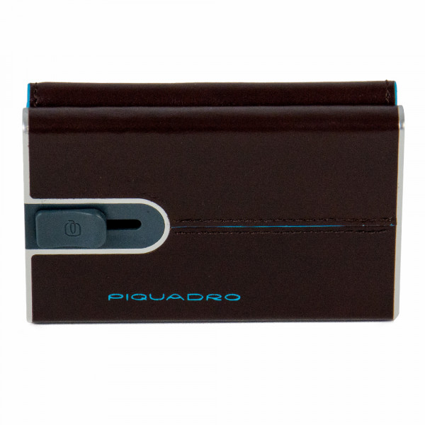Piquadro BL SQUARE/Cognac  Кредитница-портмоне с выдвижным механизмом с RFID защитой (6,2x10,5x2)