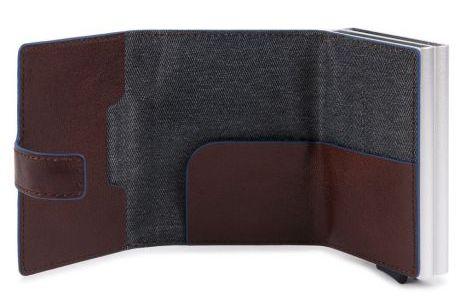 Piquadro BL SQUARE/Cognac  Кредитница-портмоне с выдвижным механизмом с RFID защитой (6,5x10,5x2,5)
