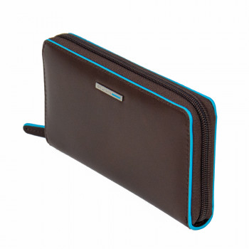 Piquadro BL SQUARE/Cognac  Портмоне жен. на молнии с 3 отдел. (18x9,5x2,5)