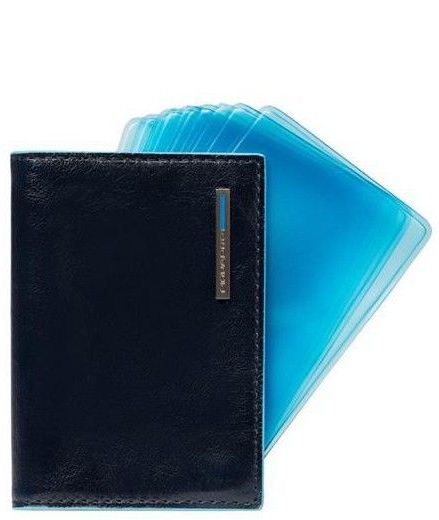 Piquadro BL SQUARE/Navy Blue  Кредитница (7,5x10,3x1,2)
