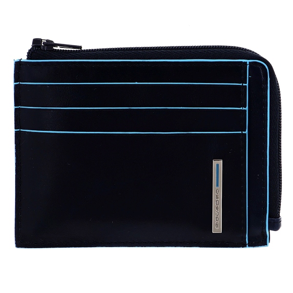 Piquadro BL SQUARE/Navy Blue  Кредитница с отдел. для монет на молнии с RFID защитой (11,5x8x1)