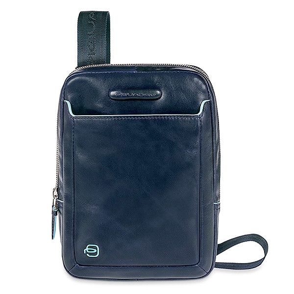Piquadro BL SQUARE/Navy Blue  Сумка верт. с отдел. для iPad mini на ремне (16x22x4,5)