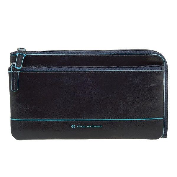 Piquadro BL SQUARE/Navy Blue  Сумочка на молнии с 3 отдел. (23x12x3)