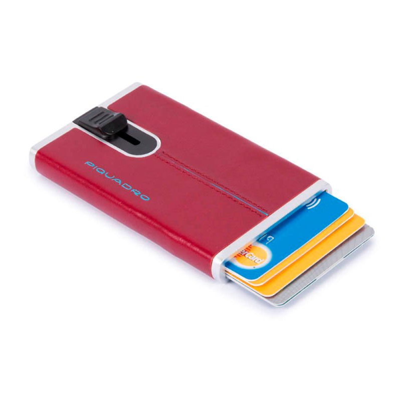 Piquadro BL SQUARE/Red  Кредитница с выдвижным механизмом с RFID защитой (6,2x10,5x1,2)