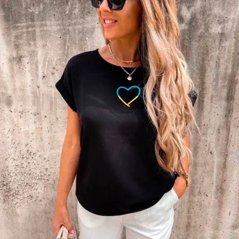 Без бренда Блузка супер софт зі спущеним рукавом на манжеті оверсайз