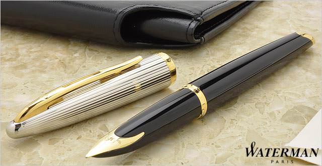 Waterman CARENE Deluxe Black/silver FP F Waterman CARENE Deluxe Black/silver FP F