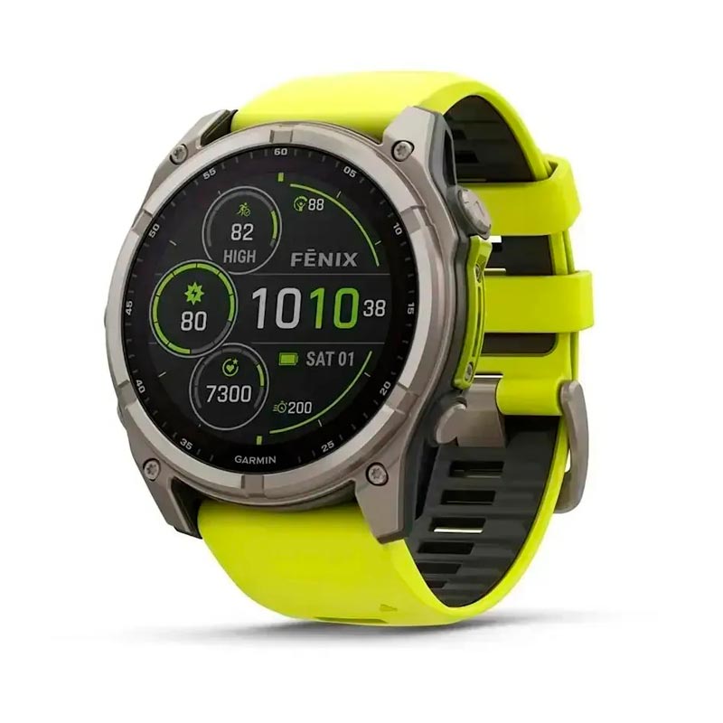 Garmin fenix 8 51mm,Saph Solar, BareTi/Graphite,AmpYe/GrphBnd