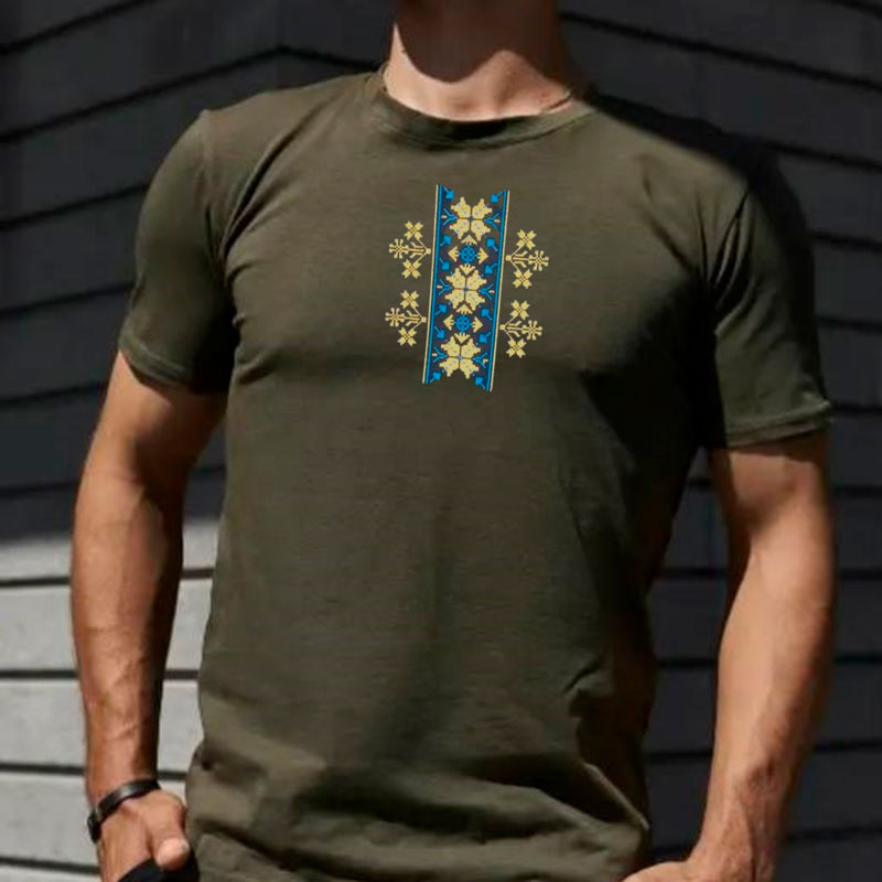 Без бренда Футболка з вишивкою етно 01-3