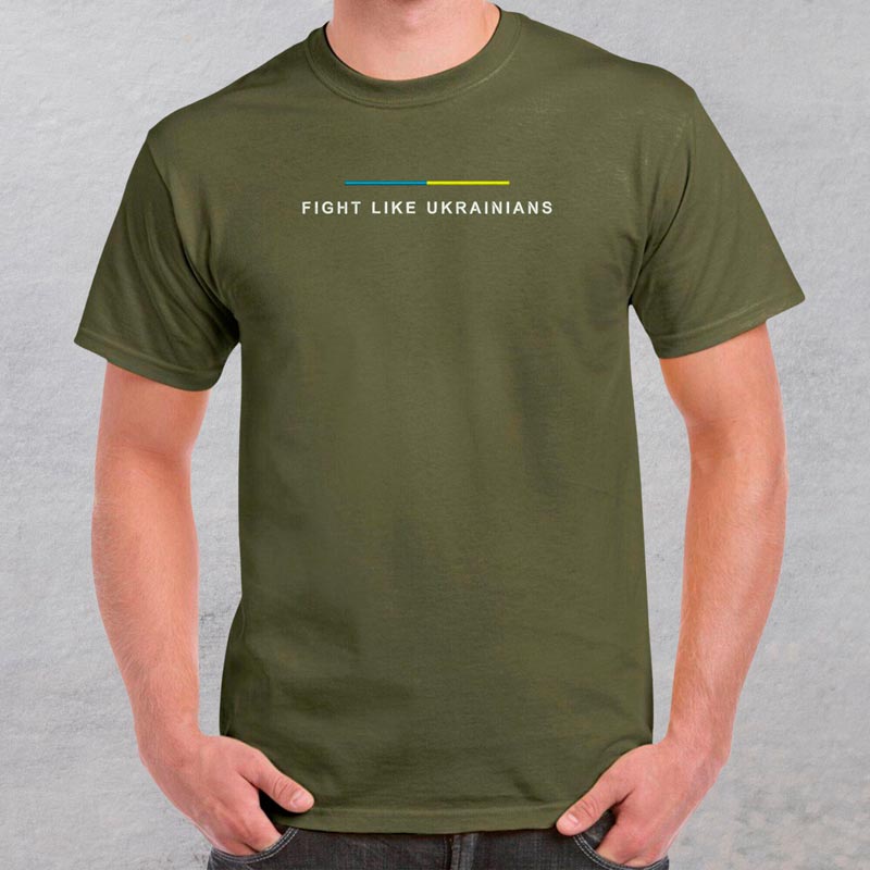 Без бренда Футболка з вишивкою Fight like ukranians 01-1