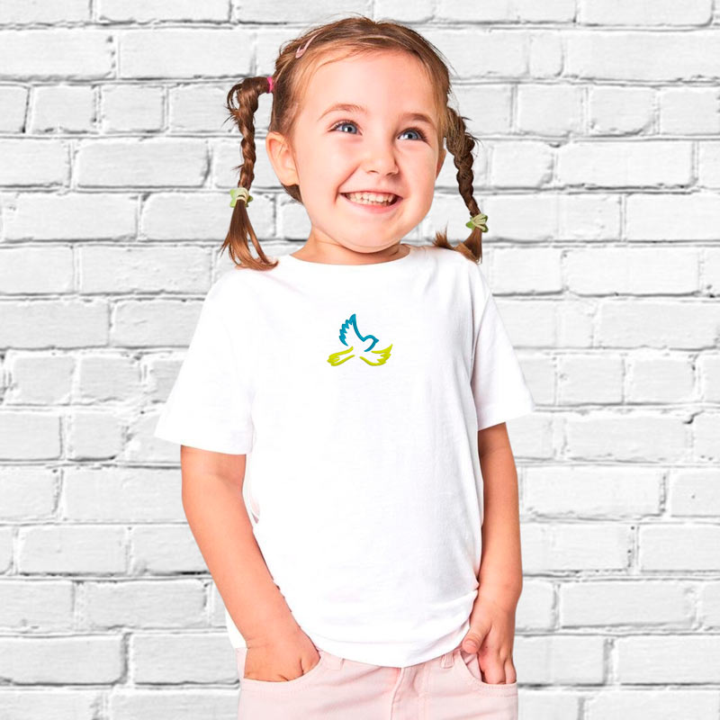 Без бренда Футболка з вишивкою голуба 01-2