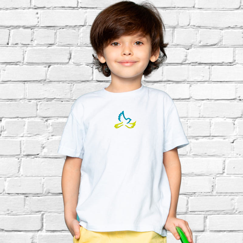 Без бренда Футболка з вишивкою голуба 02-1