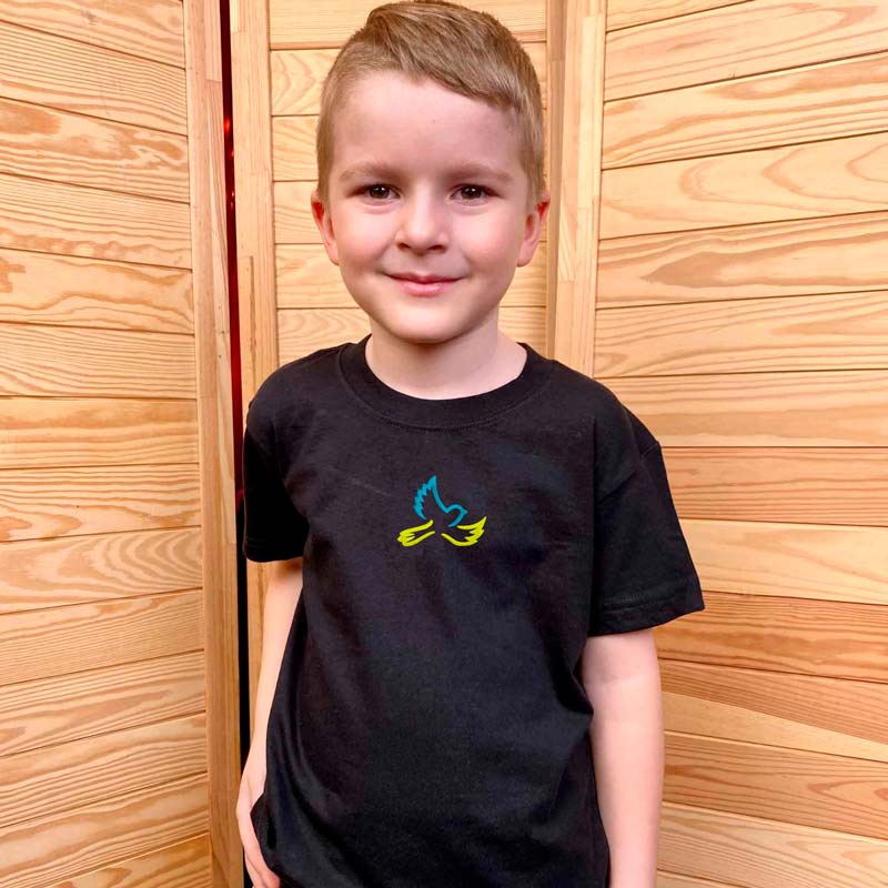 Без бренда Футболка з вишивкою голуба 02-2