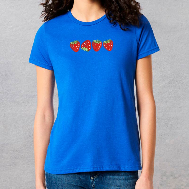 Без бренда Футболка з вишивкою полуничка 02-1