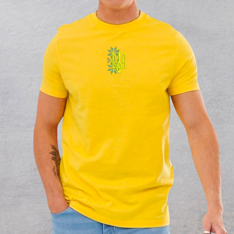 Без бренда Футболка з вишивкою тризуба 01-3