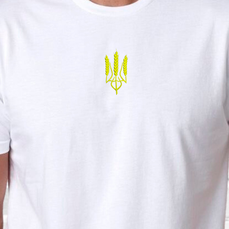 Без бренда Футболка з вишивкою тризуба 01-4 Без бренда Футболка з вишивкою тризуба 01-4