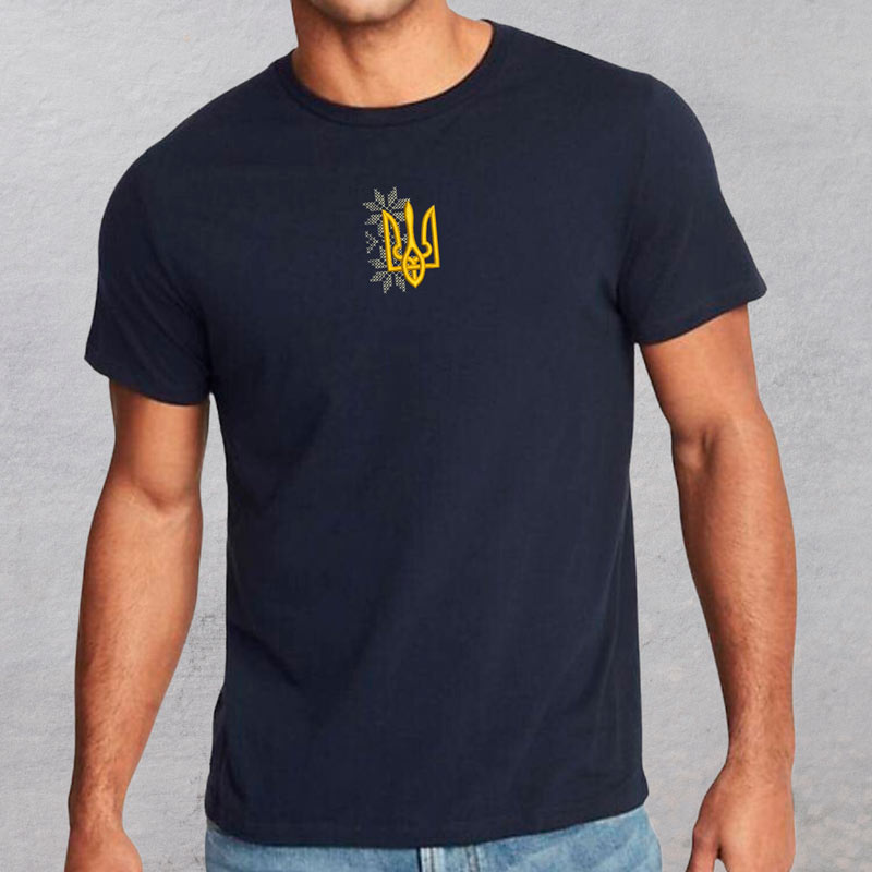 Без бренда Футболка з вишивкою тризуба 01-6