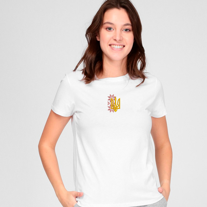 Без бренда Футболка з вишивкою тризуба 02-1