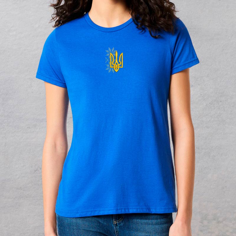 Без бренда Футболка з вишивкою тризуба 02-3