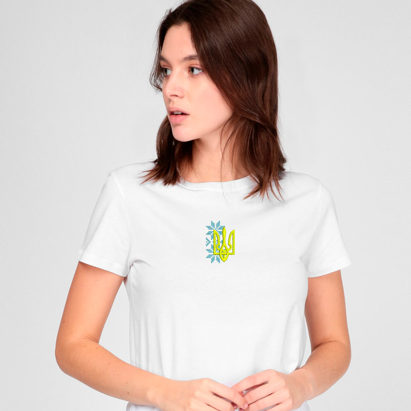 Без бренда Футболка з вишивкою тризуба 02-2
