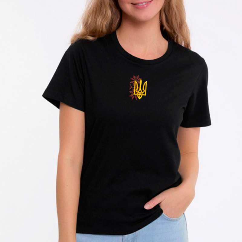 Без бренда Футболка з вишивкою тризуба 02-7