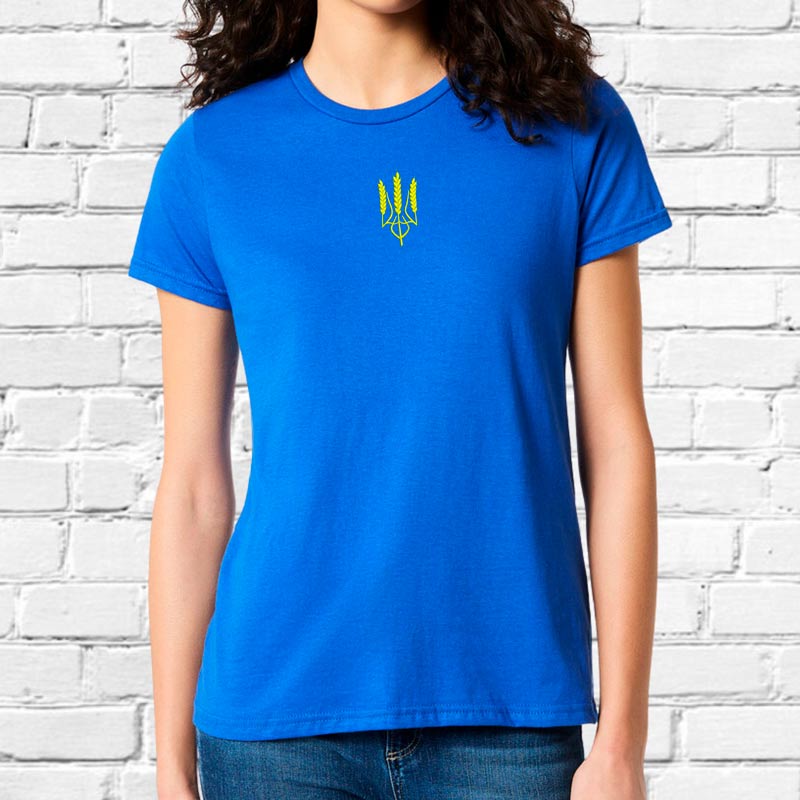 Без бренда Футболка з вишивкою тризуба (колос) 02-2