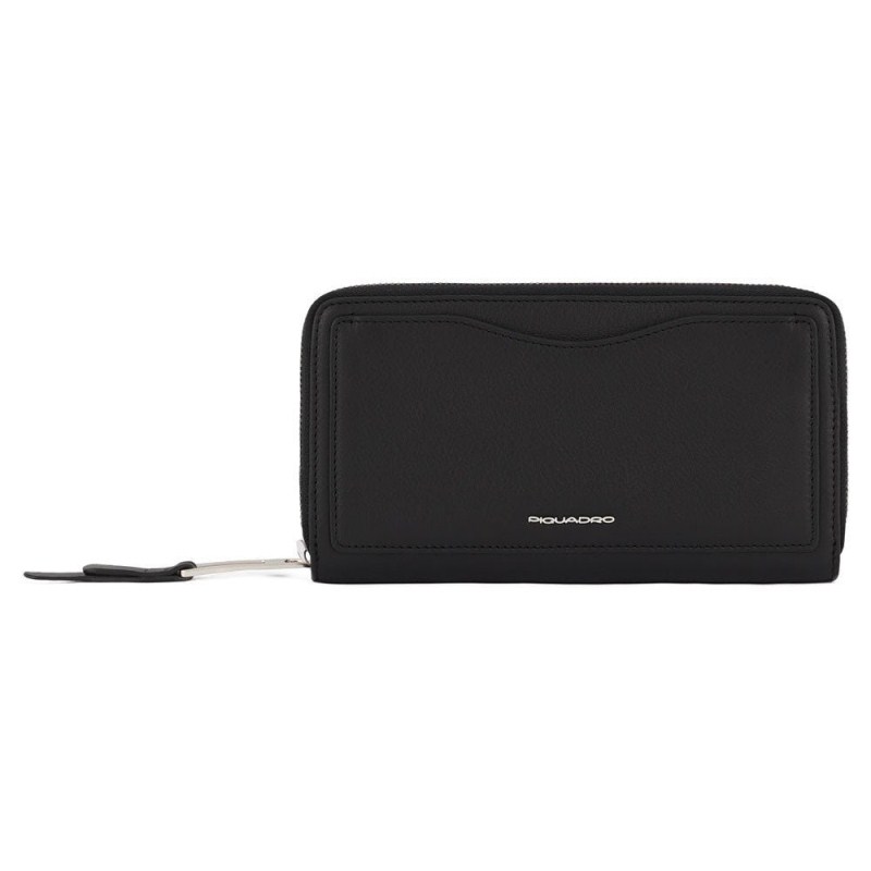 Piquadro LINA/Black  Портмоне верт. на молнии с RFID защитой (19x10,5x2,5)