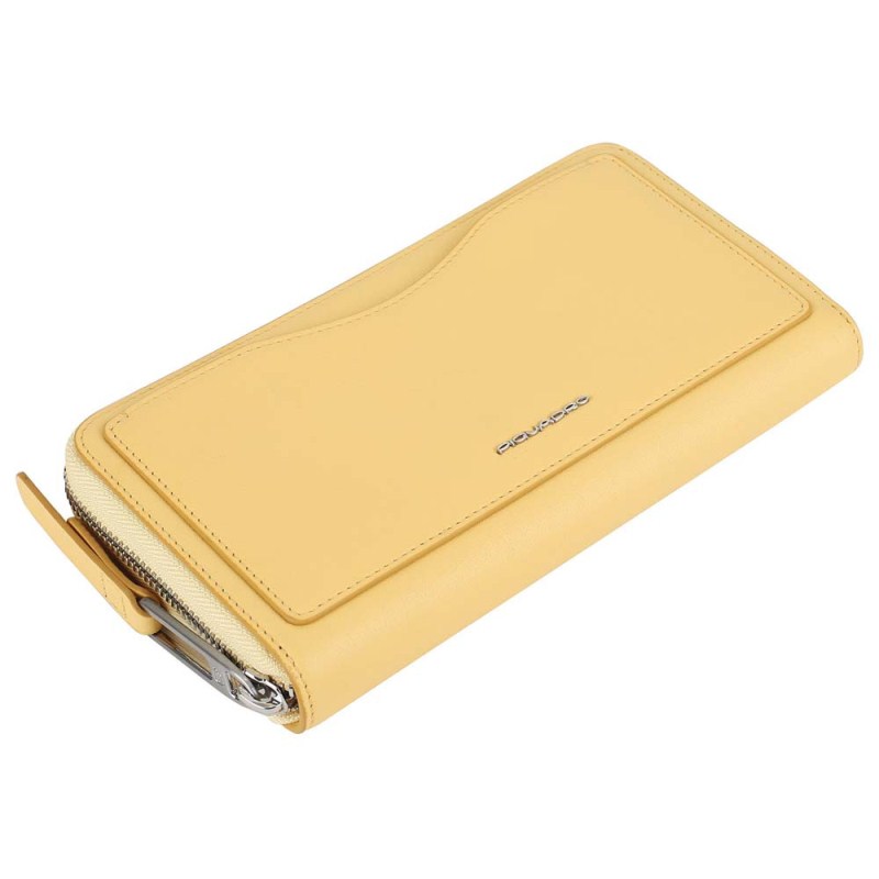 Piquadro LINA/Yellow  Портмоне верт. на молнии с RFID защитой (19x10,5x2,5)