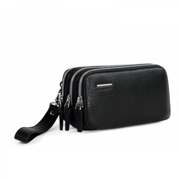 Piquadro MODUS/Black  Сумочка на 3 отдел. с молнией на ремне (19,5x10x6,5)