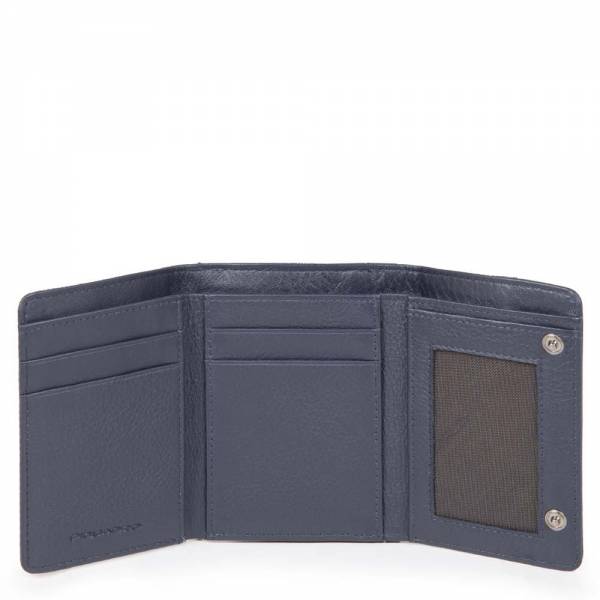 Piquadro PULSE/ChevronBlue  Портмоне верт. с отдел. д/монет (8,5x11x2,5)