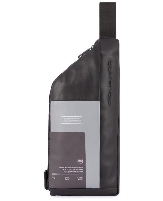 Piquadro QUENTIN/Black  Монорюкзак с отдел. д/iPad Mini (17x37x6,5)