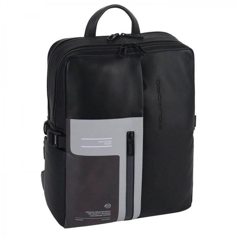 Piquadro QUENTIN/Black  Рюкзак с отдел. д/ноутбука 15" (30x40x12)