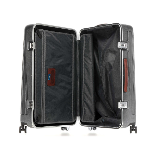 Piquadro RELIGHT Plus/Black-Tobacco  Чемодан на 4 колесах L (98л) (51x75x28)