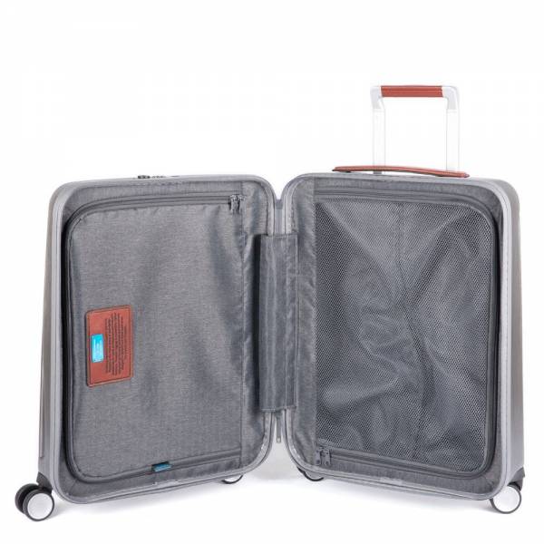 Piquadro RELYGHT PLUS ZIP/Black-Tobacco  Чемодан на 4 колесах S с трекером CONNEQU (39,5л) (40x55x20)