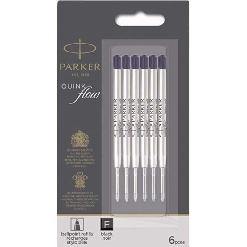 Parker Стержень   Parker QuinkFlow шарик. черн. F  блистер 6шт