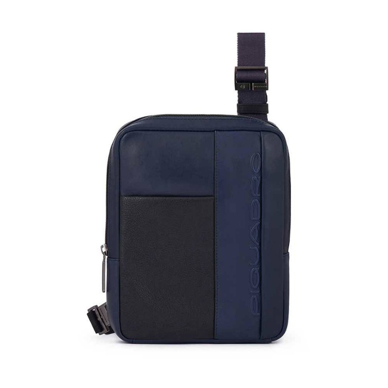Piquadro STEVEN/Blue  Сумка верт. с отдел. для iPad mini на ремне (19x24x5)