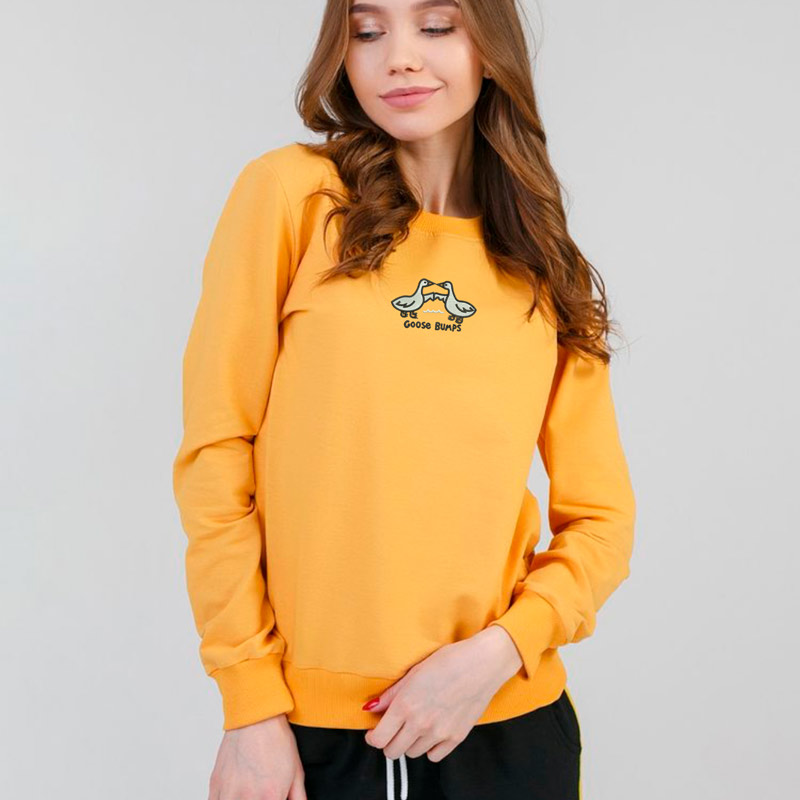 Без бренда Світшот легкий з вишивкою гуси 02-3