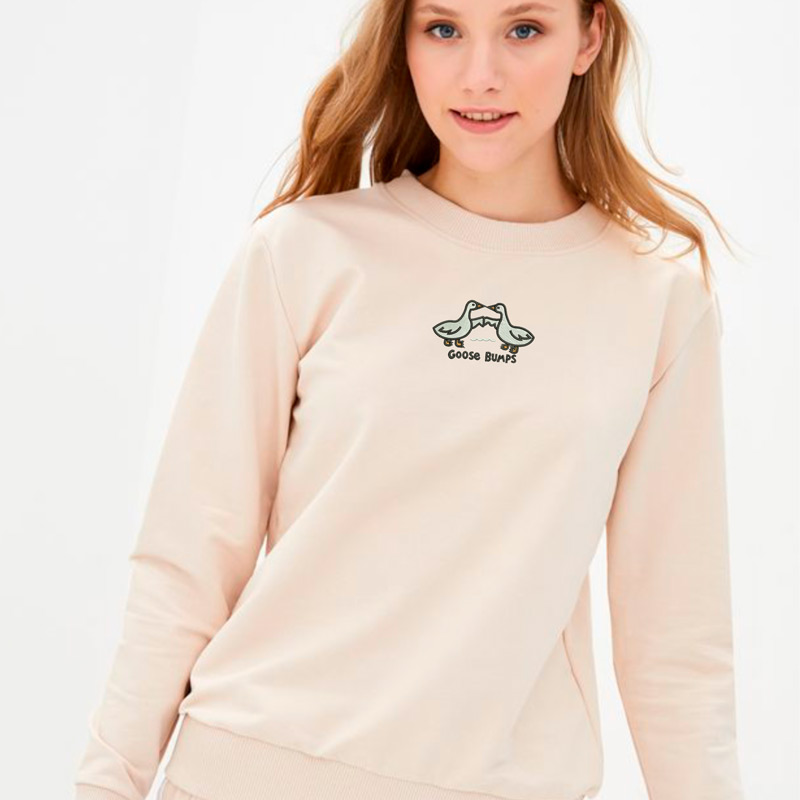 Без бренда Світшот легкий з вишивкою гуси 02-5