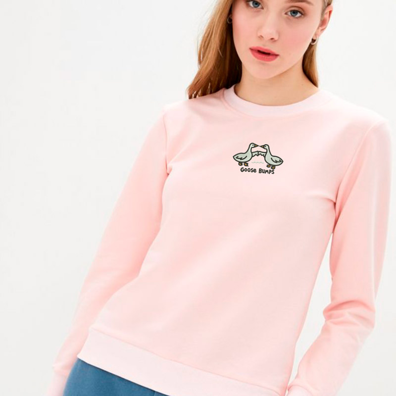 Без бренда Світшот легкий з вишивкою гуси 02-6