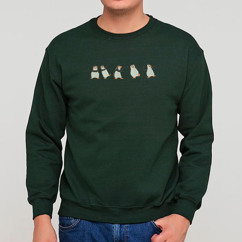 Без бренда Світшот легкий з вишивкою пінгвіни 01-3