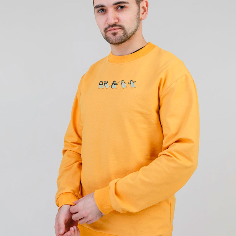 Без бренда Світшот легкий з вишивкою пінгвіни 01-4